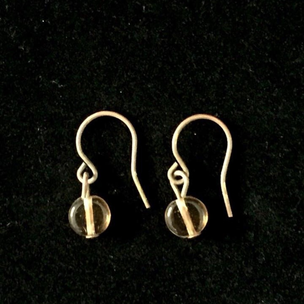 Amber stone earrings